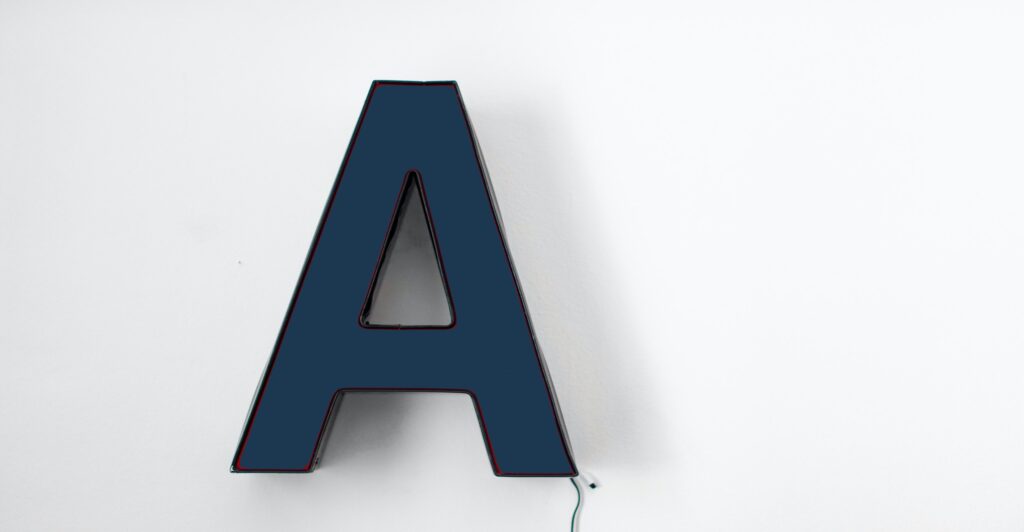 Image of the letter A