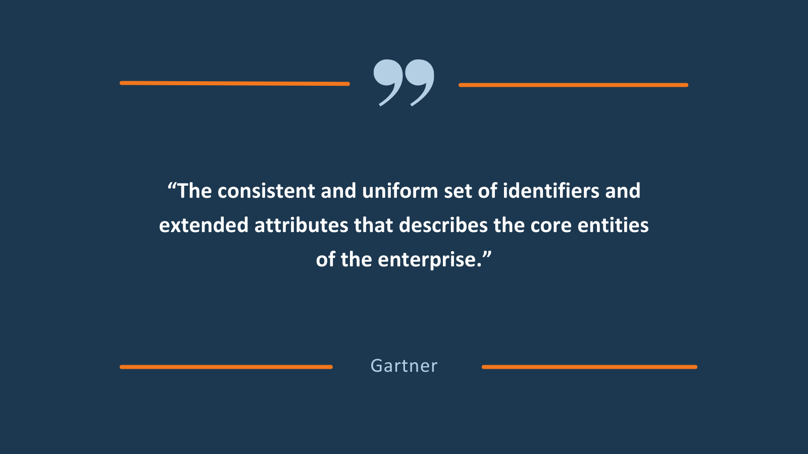 Quote from Gartner describing what master data is